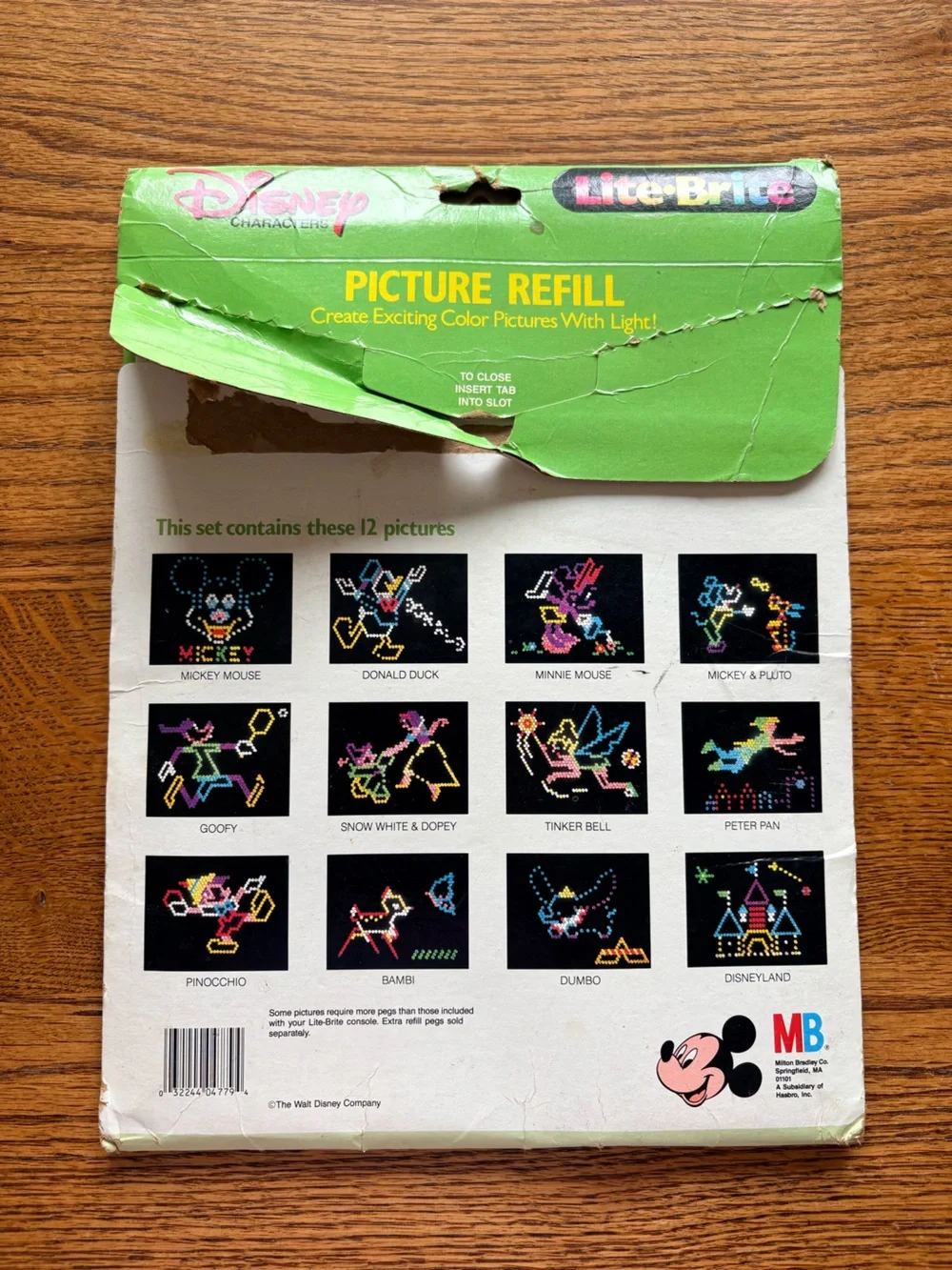 VTG Lite Brite Picture Refill Disney- 4 lite Brite Pictures & 24 guide sheets